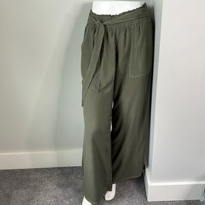Vanilla*Star  Moss Green High Waist Baggy Straight Leg Pants